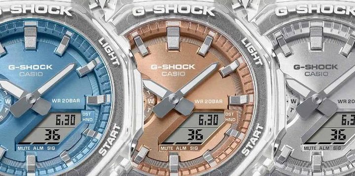Casio начал продажи в Европе новые прозрачные многоцветные часы GA-2100BM