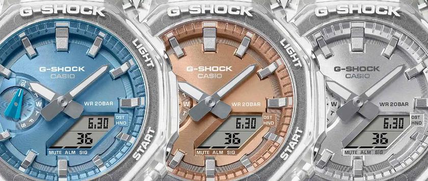 Casio начал продажи в Европе новые прозрачные многоцветные часы GA-2100BM