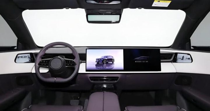 26,5-дюймовый дисплей и Dolby Atmos: Mazda раскрыла интерьер электрического кроссовера EZ-60