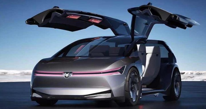 Этот электрический автомобиль с дверями «чайки» развивается 1631 л.с.