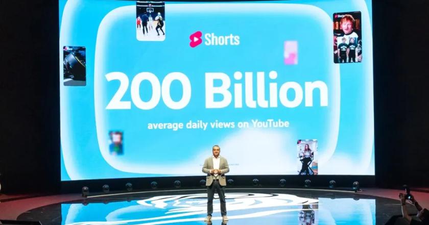 Количество просмотров шорт на YouTube превышало 200 миллиардов в день