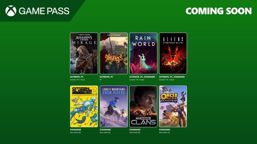 В течение следующих двух недель каталог Xbox Game Pass будет пополнен восемью названиями, в том числе Assassin's Creed Mirage и Aliens: Fireteam Elite