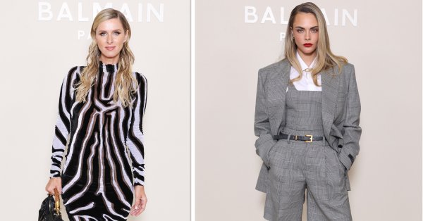 Кара Делевинь и Ники Хилтон впечатлили Balmain Review на Неделе моды в Париже