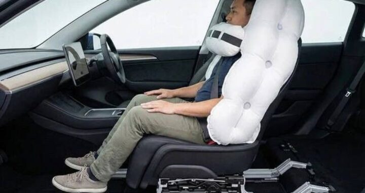 Китайская подушка безопасности превращается в кокон вокруг пассажира