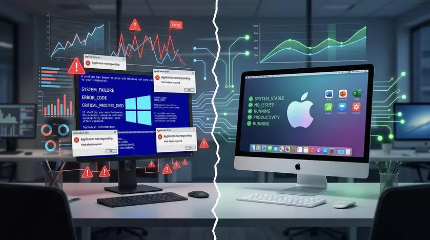 Миф о «прямых руках» разбит: статистика доказывает, что Windows в разы нестабильнее macOS
