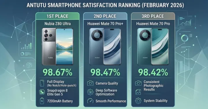 Смартфоны, которыми реально довольны: рейтинг AnTuTu за февраль 2026 года