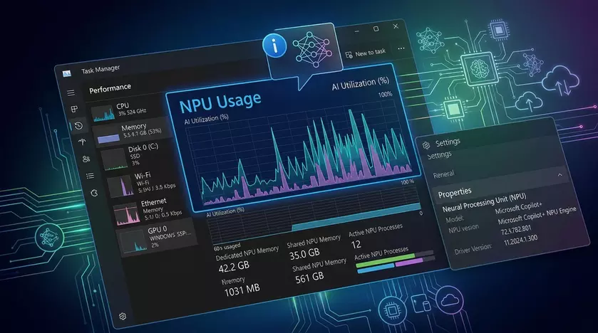 Диспетчер задач Windows 11 теперь покажет, чем на самом деле занят ваш NPU